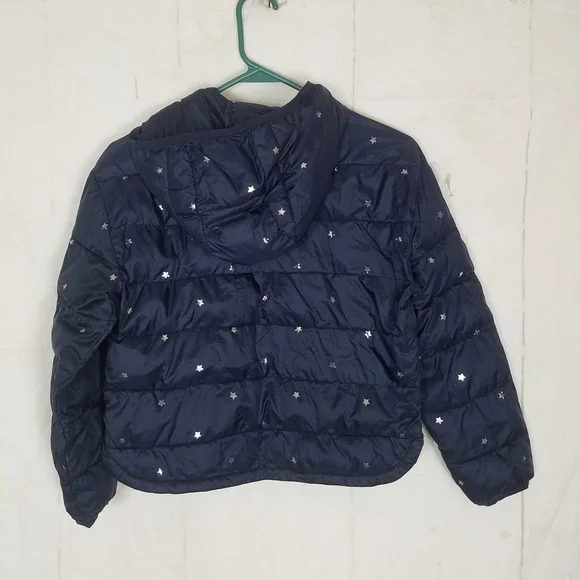 Gap blue star puffer hooded jacket coat